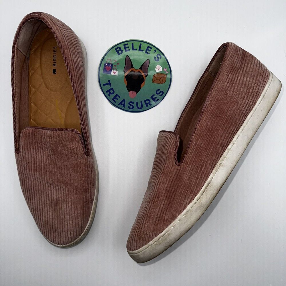 BIRDIES The Swift Carnation Pink Corduroy Slip On Shoes - Women's Sz 11Casual
